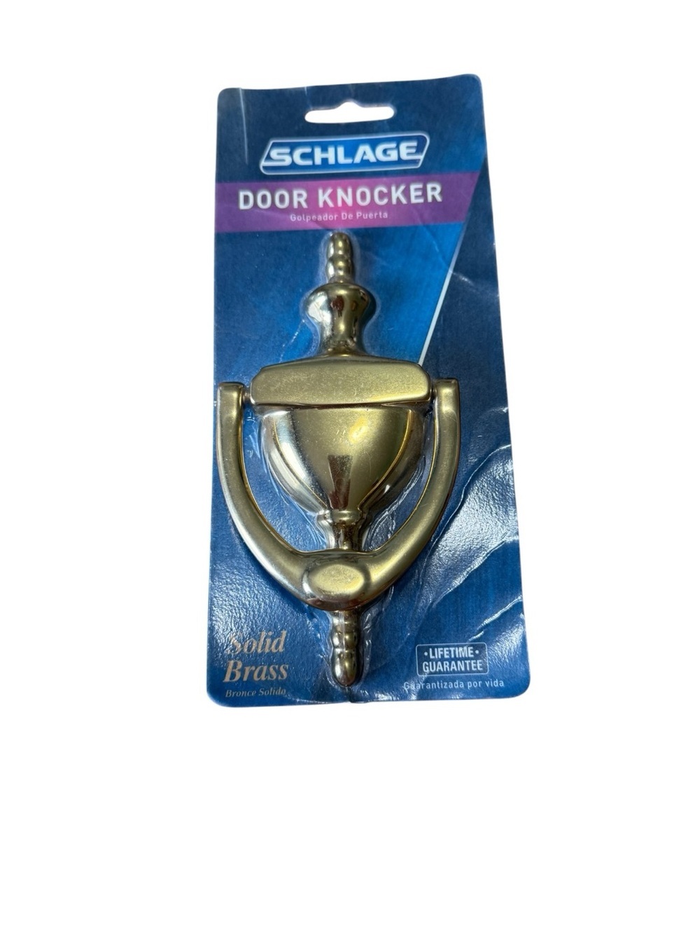 NEW OLD STOCK SCHLAGE SC2-3125-605 BRIGHT BRASS DOOR KNOCKER. Original Package